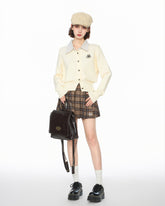 Preppy Style Layered Polo Collar Knit Cardigan - COPPING THREADS - CT Select